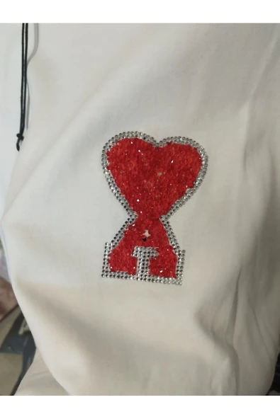 Mini Heart Tshırt Beyaz Tişört - Resim 3
