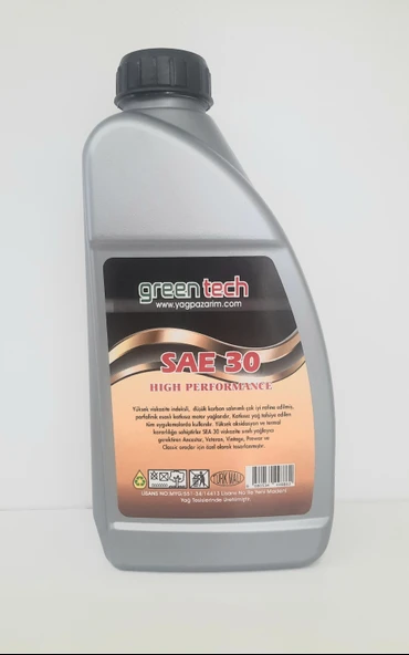 GREENTECH 30 NUMARA GENEL AMAÇLI YAĞ 900 ML 1 KOLİ 15 ADET ürün görseli 1