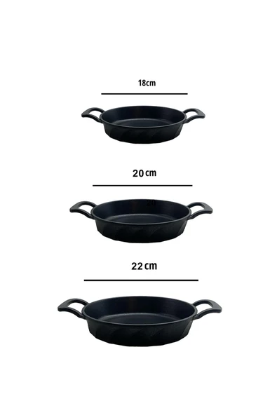 Vento 3 Parça Döküm Sahan Seti 18-20-22 cm - Resim 2