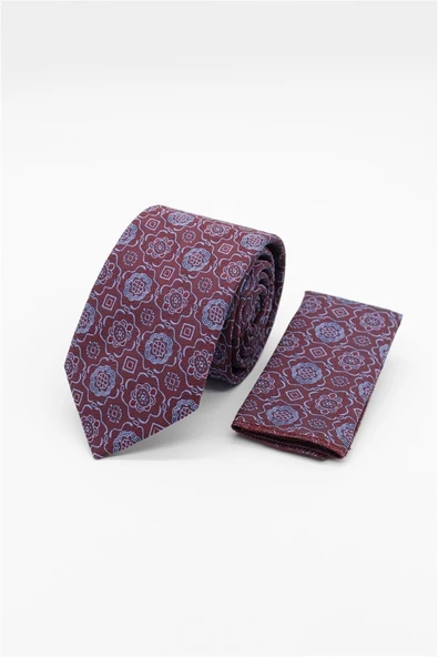 Bordo Desenli 6 Cm Kravat ürün görseli 1