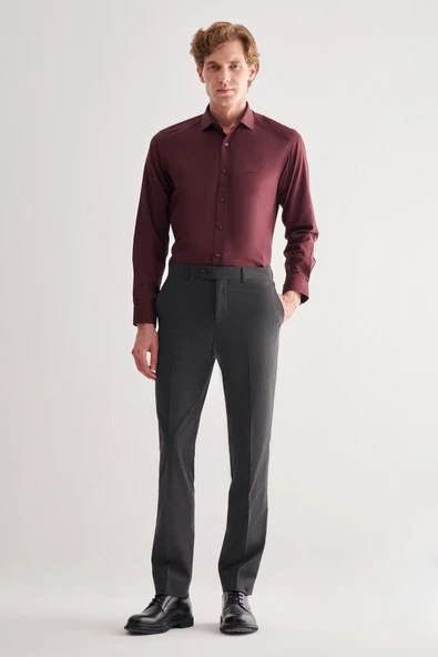 Füme Yan Cep Açık Paça Kendinden Desenli Slim Fit  Pantolon 1003255152 ürün görseli 1