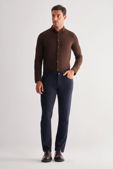 Lacivert 5 Cep  Düz Paça Esnek Slim Fit  Casual Pantolon 1003255157 ürün görseli 1