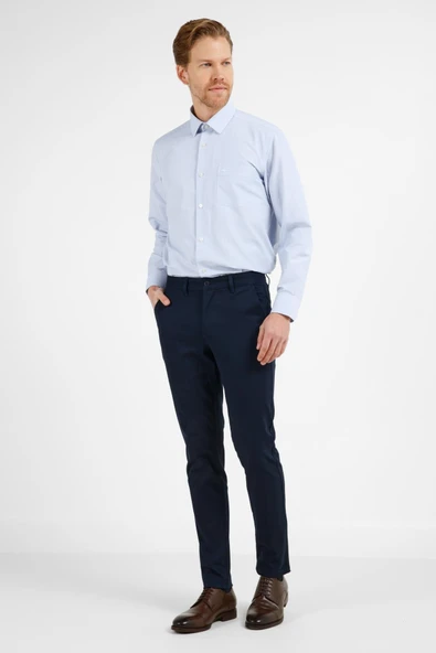 Lacivert Yan Cep Düz Paça Pamuklu Slim Fit Chino Casual Pantolon 1003255155 ürün görseli 1
