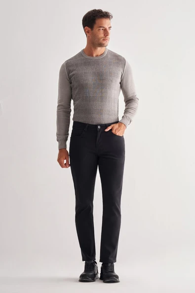 Siyah Casual Slim Fit 5 cep Düz paça Pantolon 1003255320 ürün görseli 1