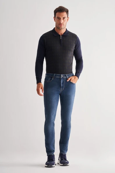 Mavi Gabardin 5 Cep Düz Paça Casual Slim Fit Denim Pantolon 1023255152- ürün görseli 1