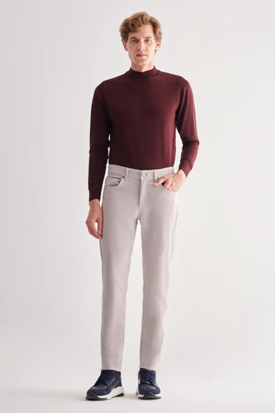 Taş Rengi Casual Slim Fit 5 cep Düz paça Pantolon 1003255321 ürün görseli 1