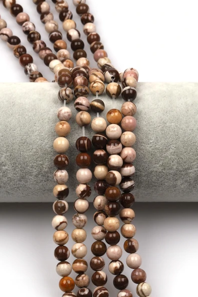Zebra Jasper Doğal Taş Dizi 6 mm Küre Kesim ürün görseli 1