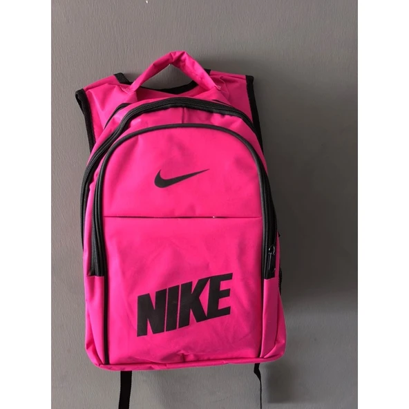 Nike Baskılı Sırt Çantası - Okul Çantası  (Siyah-Yeşil-Pembe) ürün görseli 1