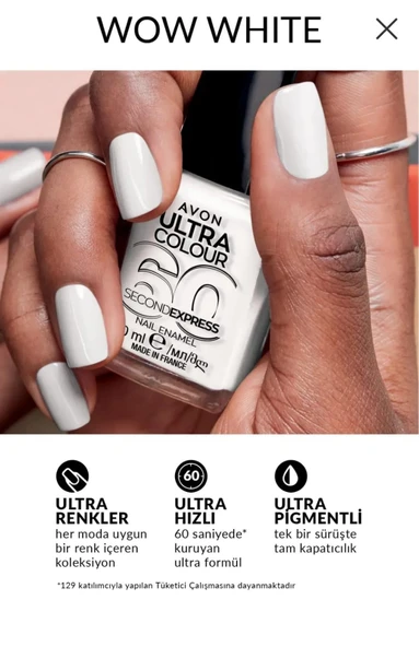 Avon Ultra Color Oje 10 ml WOW WHITE ürün görseli 1