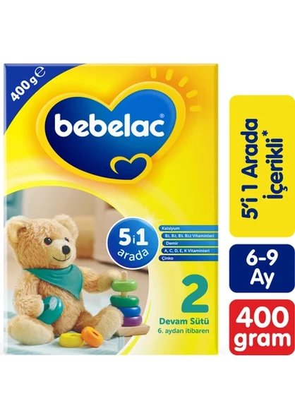 Bebelac 2 Devam Sütü 6 Ay+ 400 gr ürün görseli 1