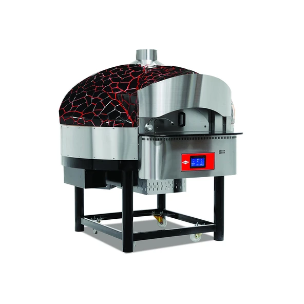 Empero EMP.SPO.02-D-BR-NG Dijital Gazlı Döner Taban Pizza Fırını 9 Pizza Kapasiteli - Siyah, Kırmızı Doğalgazlı ürün görseli 1