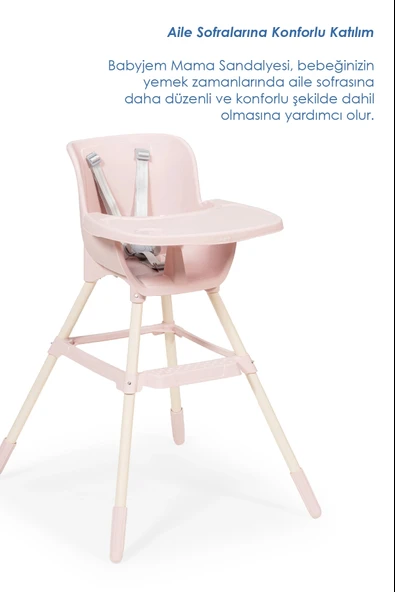 Babyjem XSoft Mama Sandalyesi Soft Pembe - Resim 2