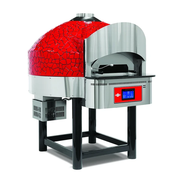 Empero EMP.SPO.04-D-RB-LPG Diital Gazlı Döner Taban Pizza Fırını 6 Pizza Kapasiteli - Kırmızı, Siyah LPG'li ürün görseli 1