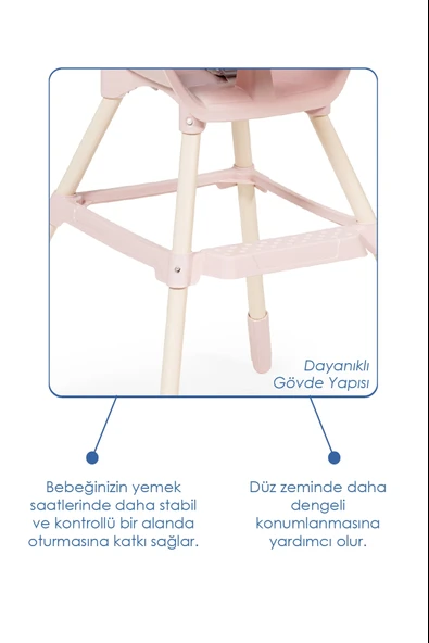 Babyjem XSoft Mama Sandalyesi Soft Pembe - Resim 5