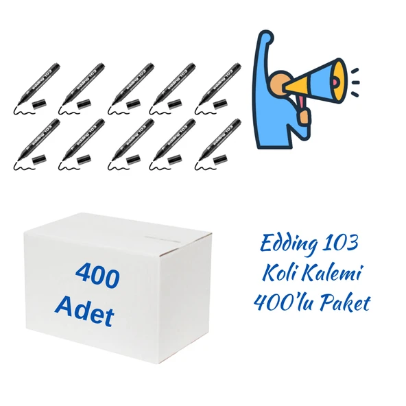 Edding Permanent Markör E-103 Siyah 400 Adet ürün görseli 1