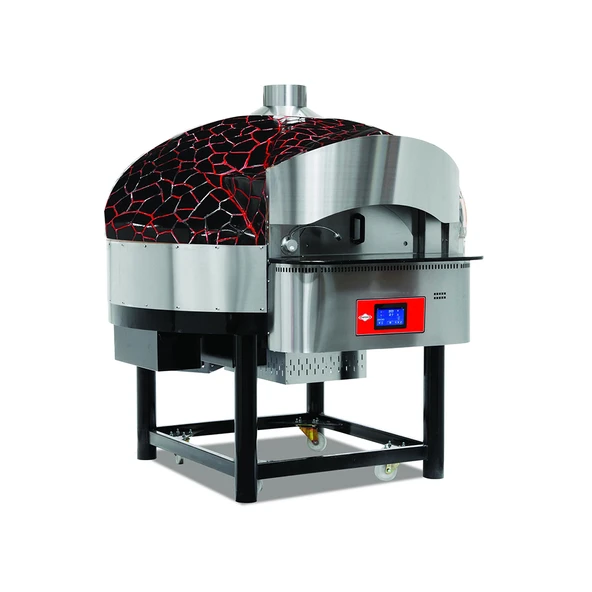 Empero EMP.SPO.02-D-BR-LPG Dijital Pizza Fırını Döner Tabanlı Siyah-kırmızı ürün görseli 1