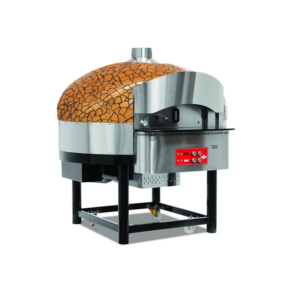 Empero EMP.SPO.02-GB-NG Gazlı Döner Tabanlı Pizza Fırını 9 Pizza Kapasiteli - Altın, Siyah Doğalgazlı ürün görseli 1