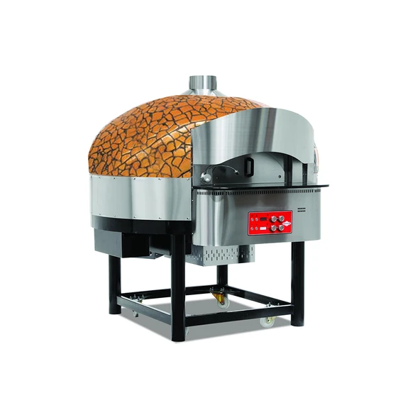 Empero EMP.SPO.02-GB-LPG Gazlı Döner Tabanlı Pizza Fırını 9 Pizza Kapasiteli - Altın, Siyah LPG'li ürün görseli 1