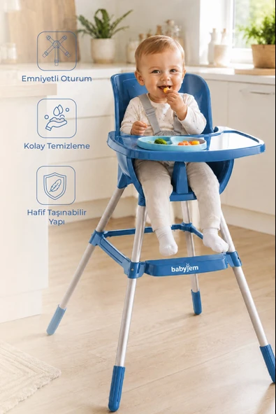 Babyjem XSoft Mama Sandalyesi İndigo Mavi ürün görseli 1