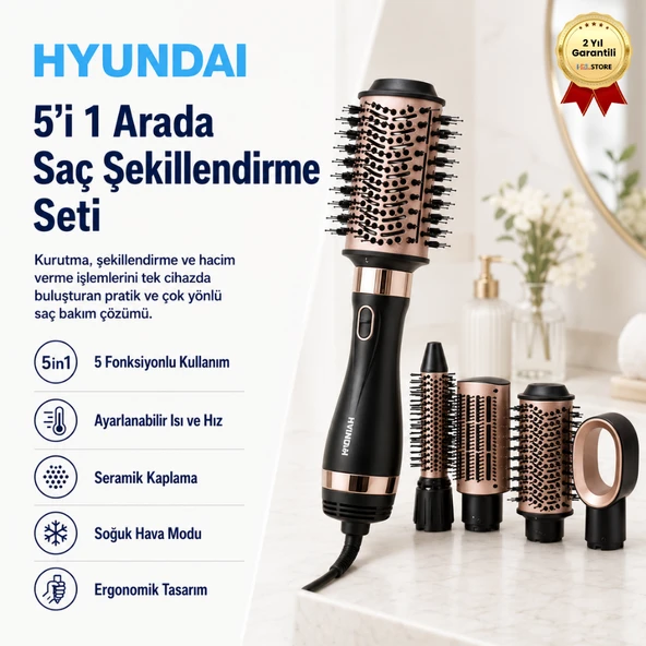 5i 1 Arada Saç Şekillendirme ve Kurutma Seti ürün görseli 1