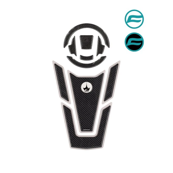 Grippatch CF-650/MT İLE UYUMLU DEPO VE DEPO KAPAĞI ULTIMATE 6D KARBON KAYDIRMAZ TANK PAD CFDKS01 ürün görseli 1