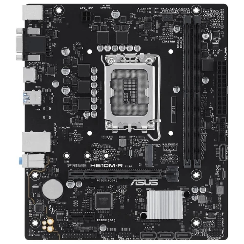 ASUS PRIME H610M-R-SI, 2xDDR5, M.2, D-SUB, DP, HDMI, 12-13.14.Nesil, LGA1700 Soket, Anakart ürün görseli 1
