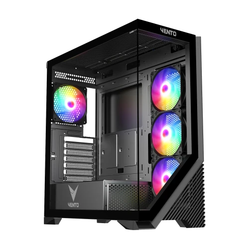 VENTO VG4202FL Mid Tower, 750W 80+ Siyah, Temperli Cam, RGB, ATX GAMING KASA ürün görseli 1