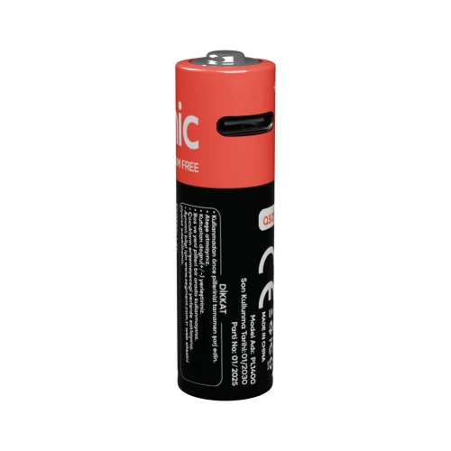ASONIC PL1400, AA, Sarjli Pil, 1.5Volt, 1400mAh/2600mwh, Type-C ile Kolay Sarj,  2 li Paket USB To Type-C Kablo Hediye ürün görseli 1