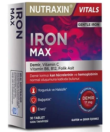 Nutraxin Iron Max 30 Tablet ürün görseli 1