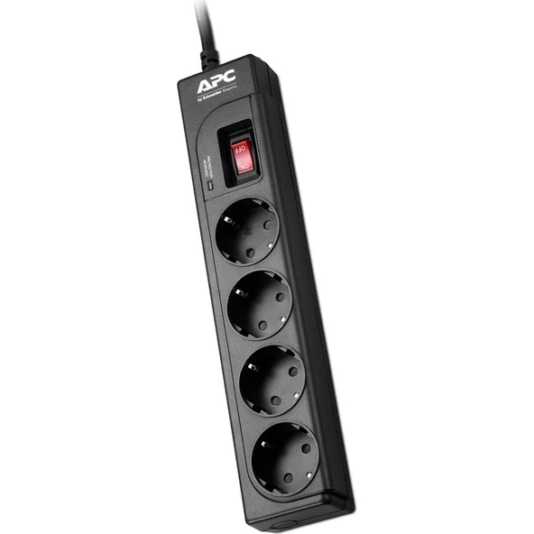 Schneider Electric APC P43B-RS 4 Çıkışlı Akım Korumalı Priz 918 Joule Siyah ürün görseli 1