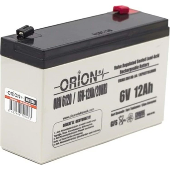 Orion Atex 6V 12 Ah Bakımsız Kuru Akü ürün görseli 1
