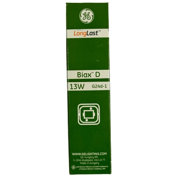 General Electric 13W 827 2700K (Sarı Işık) 2 Pinli G24D-1 Duylu Plc Ampul ürün görseli 1