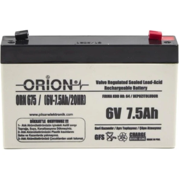 Orbus 6V 7 AH Bakımsız Kuru Akü ürün görseli 1