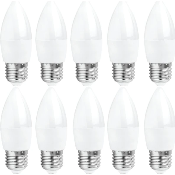 Osaka 6W Dekoratif LED Mum Ampul Buji 10'lu Paket Beyaz Işık E27 Duylu Küçük Ampul Kalın Duy ürün görseli 1
