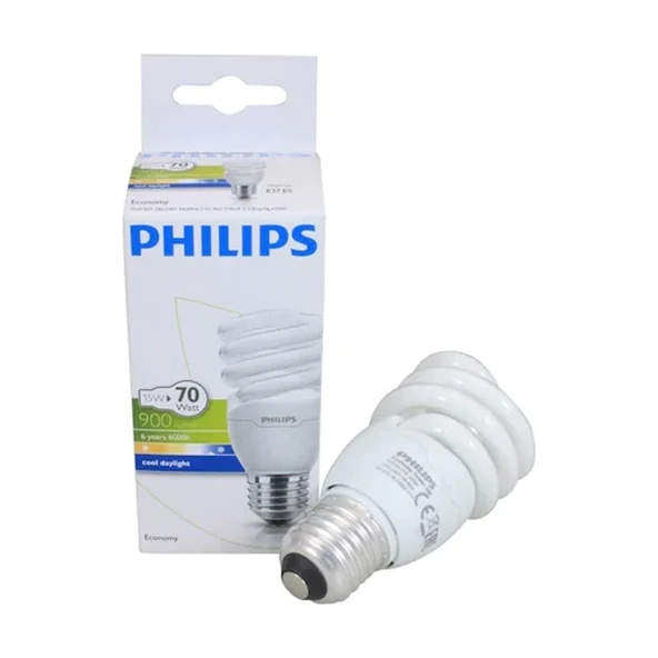 Philips 15W Tasarruflu Ampul E27 Duylu, Beyaz Işık ürün görseli 1