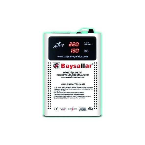 Baysallar Kombi Regülatörü, Mikro İşlemcili Kombi Voltaj Regülatörü 500V Baysallar ürün görseli 1