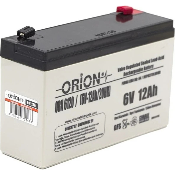 Orion Atex 6V 12AH Kuru Bakımsız Akü ürün görseli 1