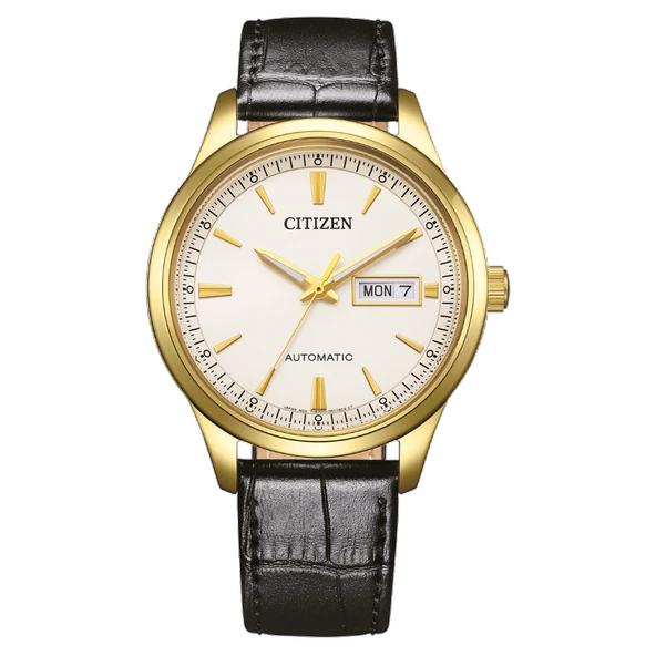 Citizen NY4059-09AE Otomatik Mekanizmalı Deri Kordon Çelik Kasa 5 ATM Suya Dayanıklı Siyah Renk Erkek Kol Saati ürün görseli 1