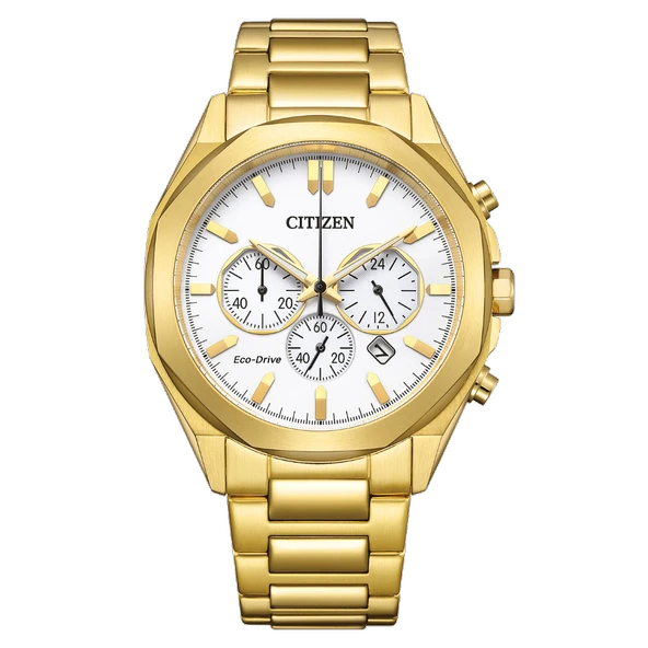 Citizen CA4592-85A Eko-Drive Çelik Kordon Çelik Kasa 10 ATM Suya Dayanıklı Altın Renk Erkek Kol Saati ürün görseli 1