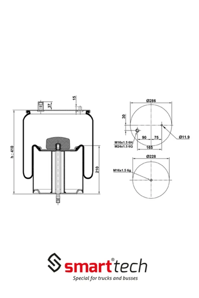 SMARTTECH OTOMOTİV ST4912.CS01 - Ağır Vasıta Komple (Pistonlu) Körük ürün görseli 1