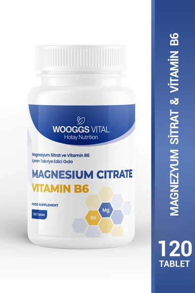 Magnezyum Sitrat Ve Vitamin B6 İçeren Takviye Edici Gıda 120 Tablet ürün görseli 1