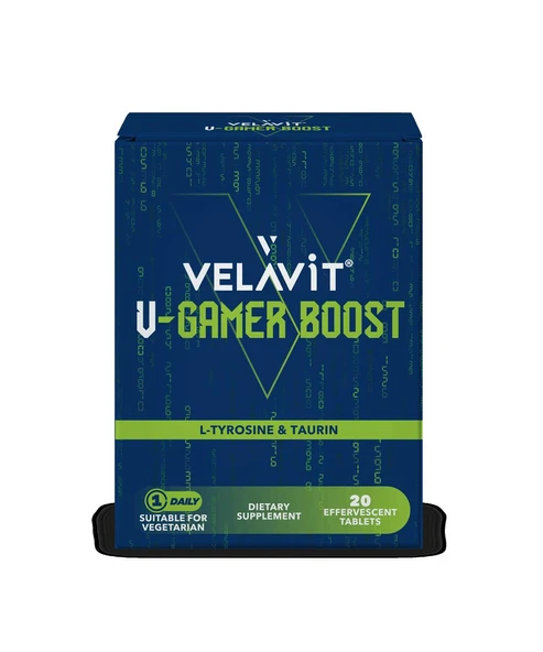 Velavit V- Gamer Boost L-Tyrosine & Taurın 20 Efervesan Tablet ürün görseli 1