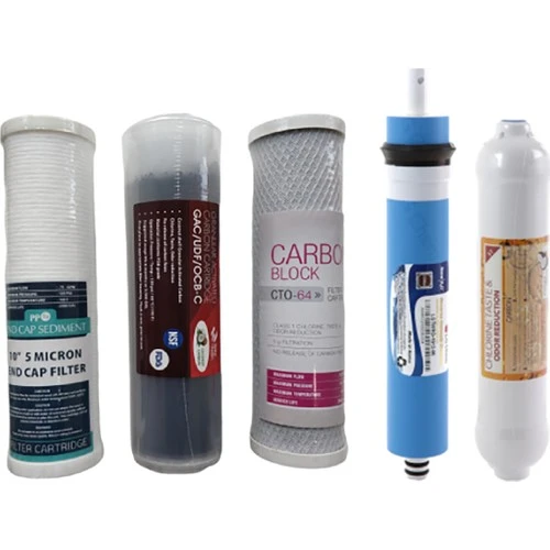 E-Water Su Arıtma Cihazı Filtresi 5'li Filtre Seti Çift Karbonlu ürün görseli 1