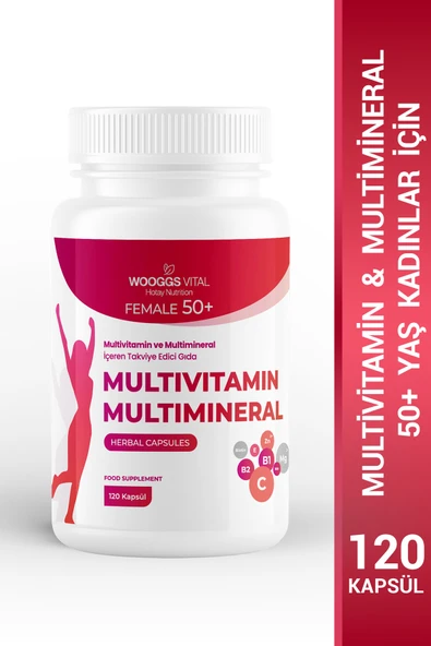 50+ Kadınlar İçin Multivitamin ve Multimineral İçeren Takviye Edici Gıda – 120 Kapsül ürün görseli 1