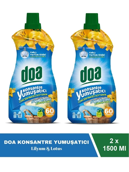 Doa Konsantre Çamaşır Yumuşatıcı Lilyum Lotus 1500 Ml x 2 Adet ürün görseli 1