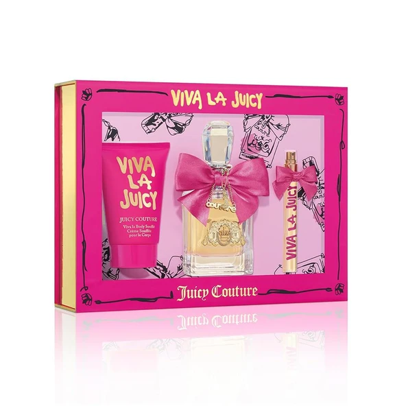 Juicy Couture Viva La Juicy EDP Kadın Parfüm 100ML + 10ML ve Vücut Kremi 125ML 3lü Set ürün görseli 1