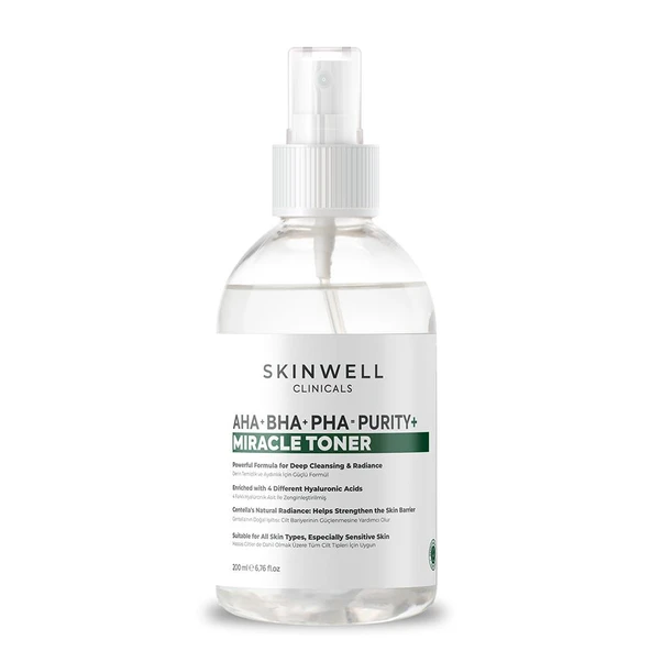 Skinwell AHA - BHA - PHA İçeren Cildi Onarmaya Sebum Dengelenmeye Yardımcı Yüz Bakım Sprey Tonik 200ML ürün görseli 1