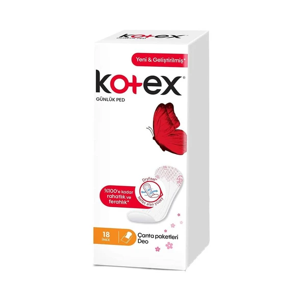 Kotex Ince Günlük Ped 18li Parfümlü ürün görseli 1