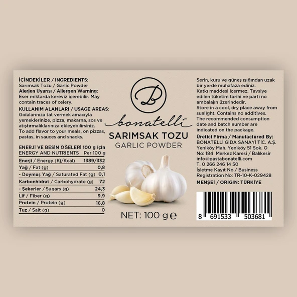 Sarımsak Tozu 100 G - Resim 2