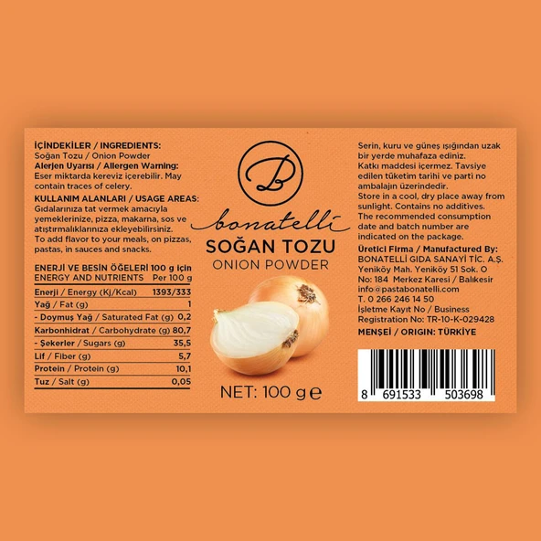 Soğan Tozu 100 G - Resim 2